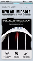 Botas de segurança impermeáveis para homens, Botas de trabalho em aço indestrutível, Anti-Smash, Resistente a facadas, Sapatos de motociclista