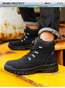 Botas de segurança impermeáveis para homens, Botas de trabalho em aço indestrutível, Anti-Smash, Resistente a facadas, Sapatos de motociclista