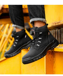 Botas de segurança impermeáveis para homens, Botas de trabalho em aço indestrutível, Anti-Smash, Resistente a facadas, Sapatos de motociclista