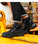 Botas de segurança impermeáveis para homens, Botas de trabalho em aço indestrutível, Anti-Smash, Resistente a facadas, Sapatos de motociclista