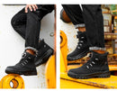 Botas de segurança impermeáveis para homens, Botas de trabalho em aço indestrutível, Anti-Smash, Resistente a facadas, Sapatos de motociclista